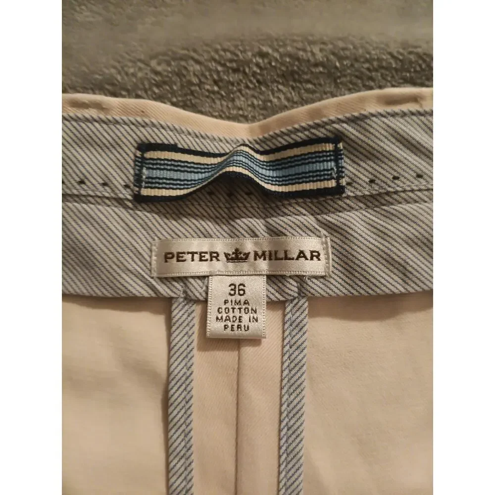 Peter Millar Chino Shorts Mens 36 100% Pima Cotton Light Peach